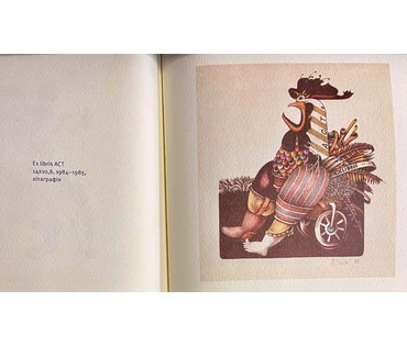 Селещук Н.М. Каталожный экслибрис "АСТ", 1985г. Литография. Размер 14х10,8 см. № 2005 (артикул №2005) - фото №2