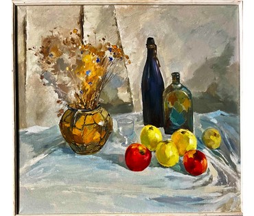 Шарипо П.П. " Восеньскі натюрморт" 2006г. Холст, масло. Размер 75х70 см. (артикул № 2008) - фото №2