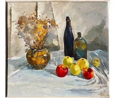 Шарипо П.П. " Восеньскі натюрморт" 2006г. Холст, масло. Размер 75х70 см. (артикул № 2008) - фото №4