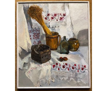 Шарипо П.П. "Нацюрморт з кошыкам" 2005г. Холст, масло. Размер 90х75 см. (артикул № 2010) - фото №2