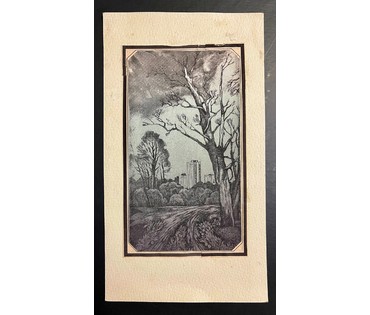 Селещук Н.М. "Бура",1975г. Тушь,белила,акварель. Размер 15,5х9 см. (артикул № 2017) - фото №1