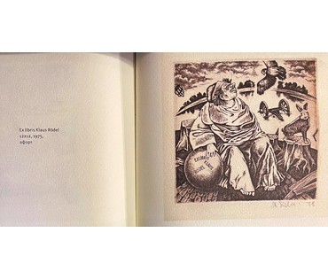 Селещук Н.М. Каталожный экслибрис "Klaus Rodel" 1975г. Офорт. Размер 12х12 см. (артикул № 2033) - фото №2