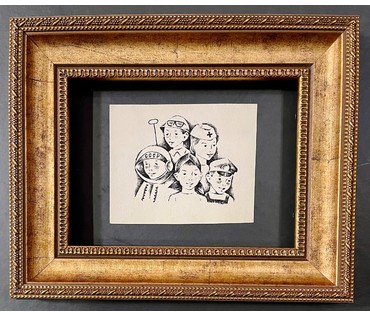 Селещук Н.М. "Будем силы набираться" 1973г. Тушь. Размер 11х9 см. № 2056 (артикул №2056) - фото №4