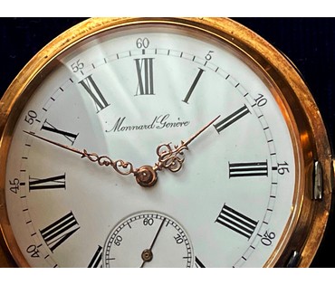 Часы карманные "Monard Geneve" Швейцария, 19 век (56) Диаметр 5 см. Вес 106,7 гр. № 2077 (артикул №2077) - фото №3
