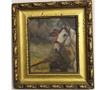 Картина "В военный поход". KOSSAK JERZY (1890-1963г.) . Польша 1932 г. №71