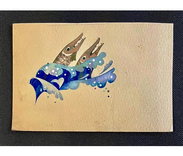 Селещук Н.М. Акварель к книге С.Папар "Мы-грамацеі!",1975г. Размер 10х15 см. № 2103 (артикул №2103) - фото №3