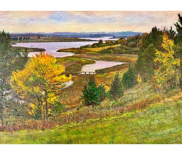 Московских В.Н "Разгулялась осень в мокрых долах", 1993г. Холст, масло. Размер 70х 110 см. № (артикул № 2145) - фото №7