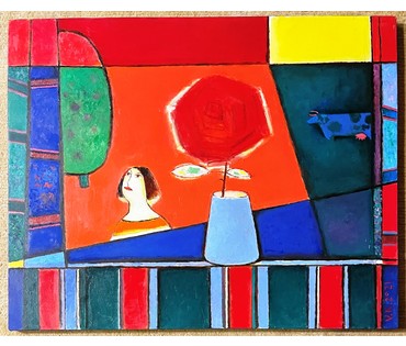 Костюченко В.К "Ультрамариновый вечер", 2021г. Холст,масло. Размер 60х75 см. (артикул № 2154) - фото №1