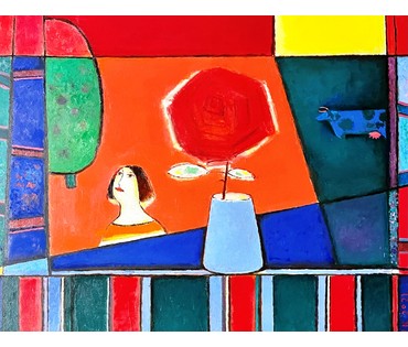 Костюченко В.К "Ультрамариновый вечер", 2021г. Холст,масло. Размер 60х75 см. (артикул № 2154) - фото №4