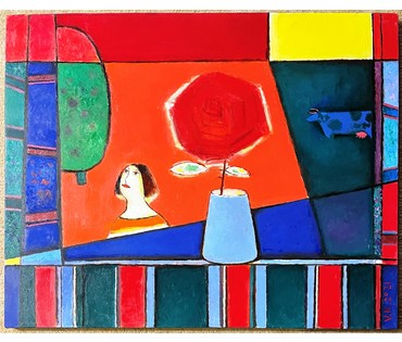 Костюченко В.К "Ультрамариновый вечер", 2021г. Холст,масло. Размер 60х75 см. (артикул № 2154) - фото №5