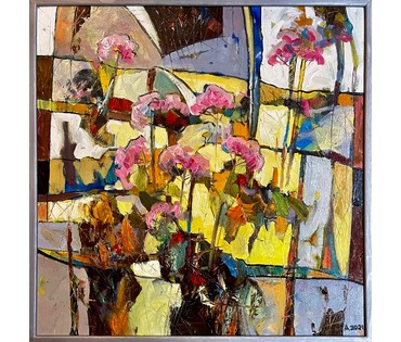 Левкович М.В "На пераломе лета", 2021г. Холст,масло. Размер 60х60 см. (артикул № 2155) - фото №5