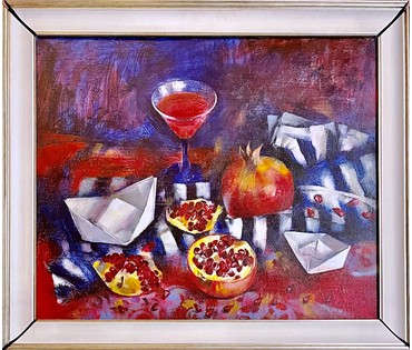 Мацуро Ю.В "Гранатовое вино", 2020г. Холст,акрил,масло. Размер 50х60 см. № 2162 (артикул № 2162) - фото №3