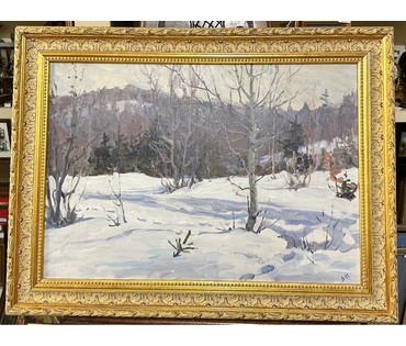 Жолток В.К " Март",1960 г. Холст, масло. Размер 54,5х77 см. (артикул №83) - фото №2