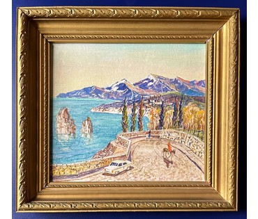 Толкач А.И "Ялта". Картон,масло. Размер 31х28 м. № 2181 (артикул №2181) - фото №4