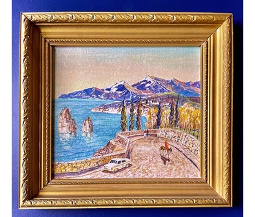 Толкач А.И "Ялта". Картон,масло. Размер 31х28 м. № 2181 (артикул №2181) - фото №5
