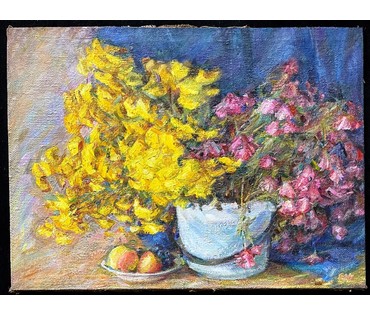 Жилин Е.И "Натюрморт". Холст, масло. Размер 59х80 см. № 2208 (артикул №2208) - фото №3