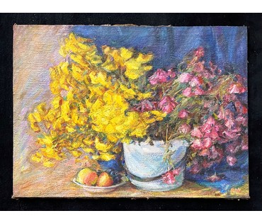 Жилин Е.И "Натюрморт". Холст, масло. Размер 59х80 см. № 2208 (артикул №2208) - фото №2