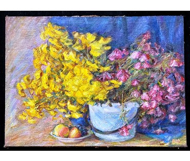 Жилин Е.И "Натюрморт". Холст, масло. Размер 59х80 см. № 2208 (артикул №2208) - фото №1