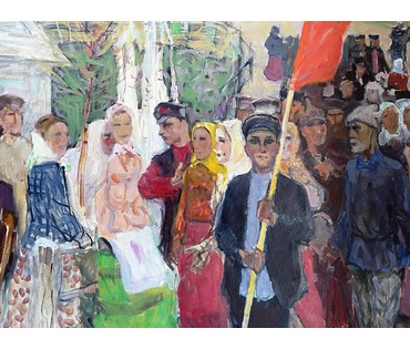 Козловский А.С 1973г. К/М, размер 76х76 см., 73х73 см., без рамы. № 2250 (артикул №2250) - фото №5