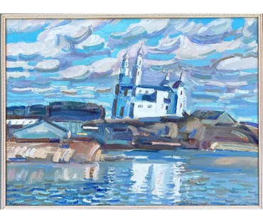 Мара Алесь (Марочкин А.А) "Сабор над возерам", 2006г. Холст,масло. Размер 60х90 см. № 2262 (артикул №2262) - фото №2