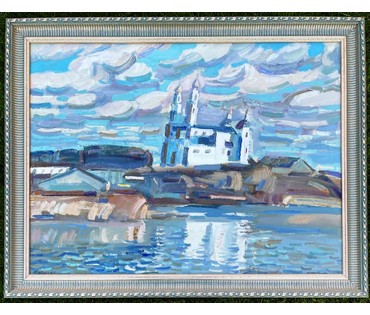 Мара Алесь (Марочкин А.А) "Сабор над возерам", 2006г. Холст,масло. Размер 60х90 см. № 2262 (артикул №2262) - фото №1