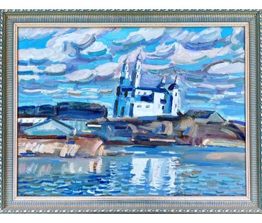 Мара Алесь (Марочкин А.А) "Сабор над возерам", 2006г. Холст,масло. Размер 60х90 см. № 2262 (артикул №2262) - фото №5