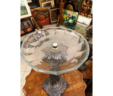 Фруктовница. Франция. Латунь, посеребрение, стекло. (артикул № 2266) - фото №3