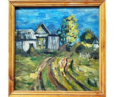 Кравцов В.П "Белорусский пейзаж". Холст, масло. Размер 50х50 см. С рамой 56х56 см. № 2279 (артикул №2279) - фото №2