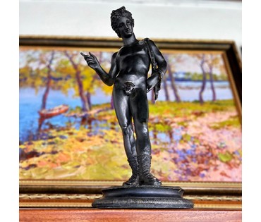 Скульптура "Нарцисс", автор Duret Francisque-Joseph (1804-1865). Патинированная бонза. Высота 40 см. № 2284 (артикул № 2284) - фото №2