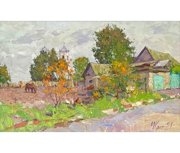 Крот М.Ф. "Пасмурный день". Холст. Масло. 2021 год. № 2293 (артикул №2293) - фото №2