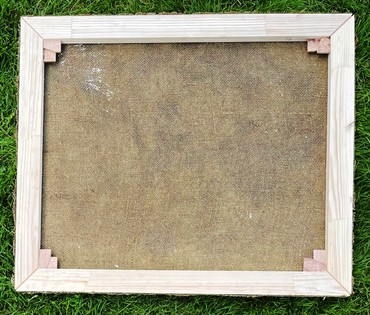 Н/Х. "Беседа", середина 20 века. Холст,масло. Размер 49х59 см. № 2324 (артикул №2324) - фото №3