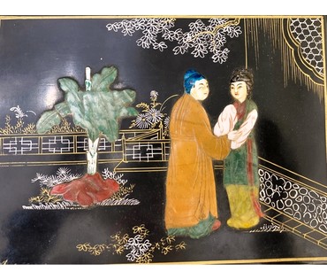 Шкатулка, Китай, 1950г. Перламутр, кость, живопись. № 2334 (артикул №2334) - фото №2