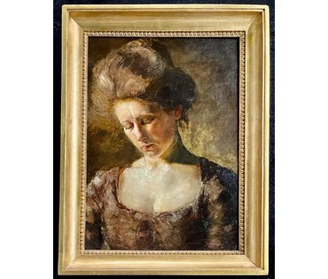 Munkacsy Michel Lieb (1844-1909) Женский портрет. Холст, масло.Размер 55х40 см. 11 категория по Соловьёву. № 2364 (артикул №2364) - фото №2
