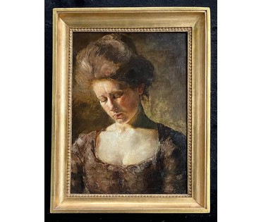 Munkacsy Michel Lieb (1844-1909) Женский портрет. Холст, масло.Размер 55х40 см. 11 категория по Соловьёву. № 2364 (артикул №2364) - фото №6