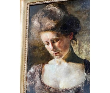 Munkacsy Michel Lieb (1844-1909) Женский портрет. Холст, масло.Размер 55х40 см. 11 категория по Соловьёву. № 2364 (артикул №2364) - фото №8