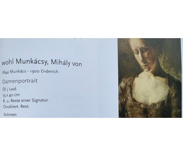 Munkacsy Michel Lieb (1844-1909) Женский портрет. Холст, масло.Размер 55х40 см. 11 категория по Соловьёву. № 2364 (артикул №2364) - фото №9