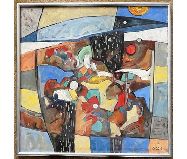 Левкович М.В "Кафэ ля мора", 2019г. Холст, масло. Размер 70х70 см. № 2372 (артикул №2372) - фото №2