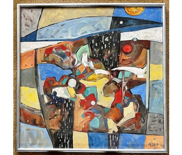 Левкович М.В "Кафэ ля мора", 2019г. Холст, масло. Размер 70х70 см. № 2372 (артикул №2372) - фото №3