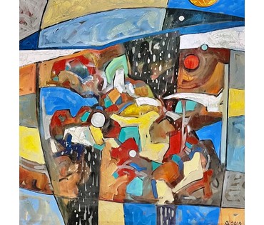 Левкович М.В "Кафэ ля мора", 2019г. Холст, масло. Размер 70х70 см. № 2372 (артикул №2372) - фото №4