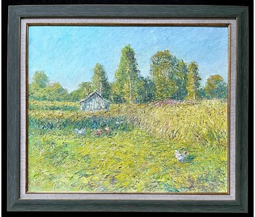 Архипов Г.В "Курочки", 2021г. Холст, масло. Размер 50х60 см. № 2389 (артикул №2389) - фото №3