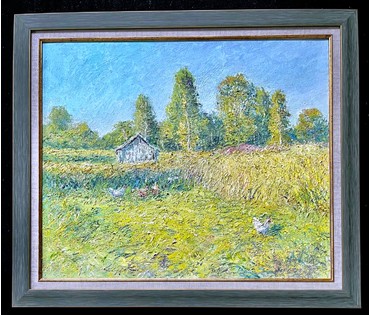 Архипов Г.В "Курочки", 2021г. Холст, масло. Размер 50х60 см. № 2389 (артикул №2389) - фото №2