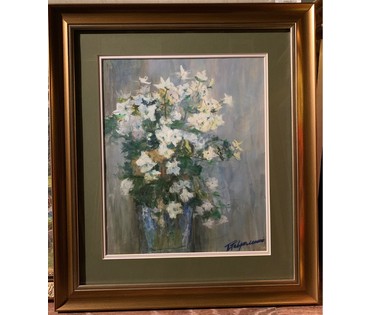 Гавриленко П.Н "Жасмин", 1954г. Бумага, акварель, пастель. Размер 39х32 см. № 2391 (артикул №2391) - фото №1