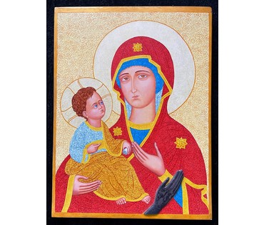 Каталожный Почицкий В.В (dr. Klein, Доктор Кляйн) "Троеручица", 2013г., дерево, масло, серебро. Размер 40х30 см. № 2397 (артикул №2397) - фото №3