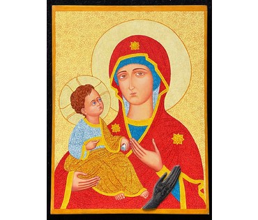 Каталожный Почицкий В.В (dr. Klein, Доктор Кляйн) "Троеручица", 2013г., дерево, масло, серебро. Размер 40х30 см. № 2397 (артикул №2397) - фото №1