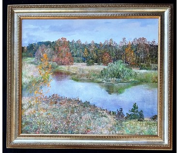 Барановская Е.А "Ціхая восень", 2022г. Холст, масло. Размер 55х65 см. № 2424 (артикул №2424) - фото №1