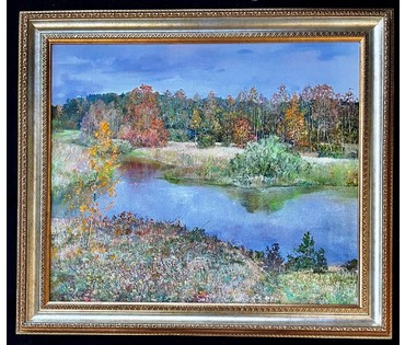 Барановская Е.А "Ціхая восень", 2022г. Холст, масло. Размер 55х65 см. № 2424 (артикул №2424) - фото №2