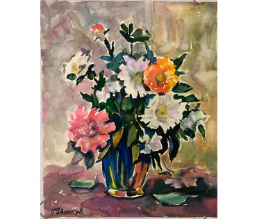 Звонков И.Г. Натюрморт, акварель, размер 50,5х42 см. № 2434 (артикул №2434) - фото №1