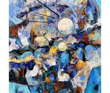 Левкович М.В "Кароткая ноч чэрвеня", 2022г. Холст, масло. Размер 70х70см. № 2455 (артикул №2455) - фото №5