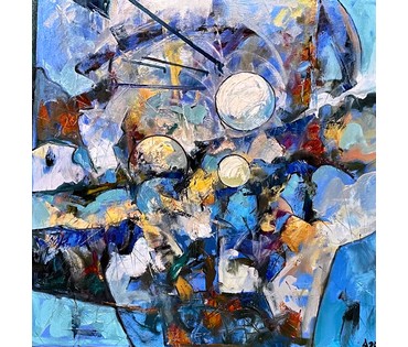 Левкович М.В "Кароткая ноч чэрвеня", 2022г. Холст, масло. Размер 70х70см. № 2455 (артикул №2455) - фото №6