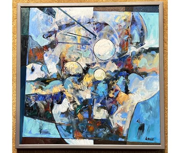 Левкович М.В "Кароткая ноч чэрвеня", 2022г. Холст, масло. Размер 70х70см. № 2455 (артикул №2455) - фото №7